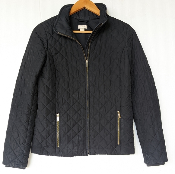 J. CREW black quilted zip-up packable puffer jacket - Picture 10 of 10